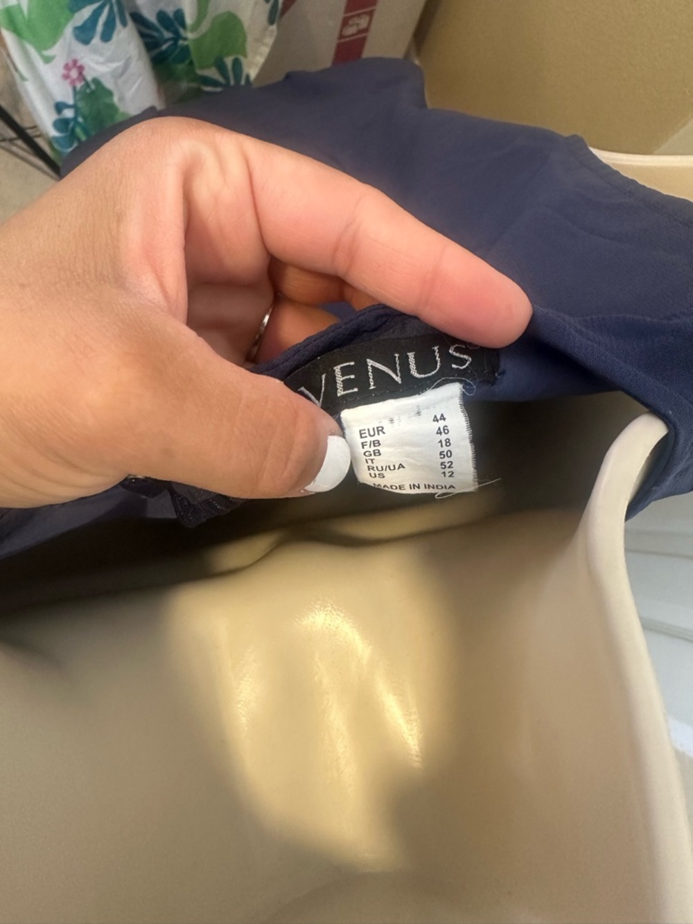 VENUS Navy Sleeveless Fit-and-Flare Midi Dress - Picture 4 of 4
